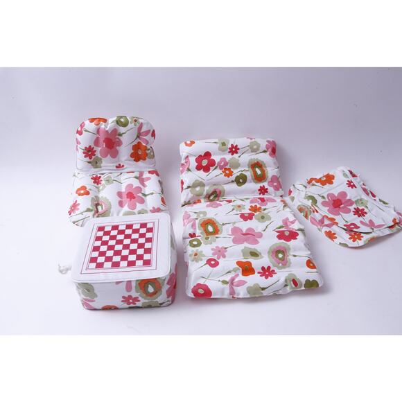 Inflatable, Barbie Doll Furniture, Toy Dollhouse, Playset, White, Floral, - Picture 2 of 3